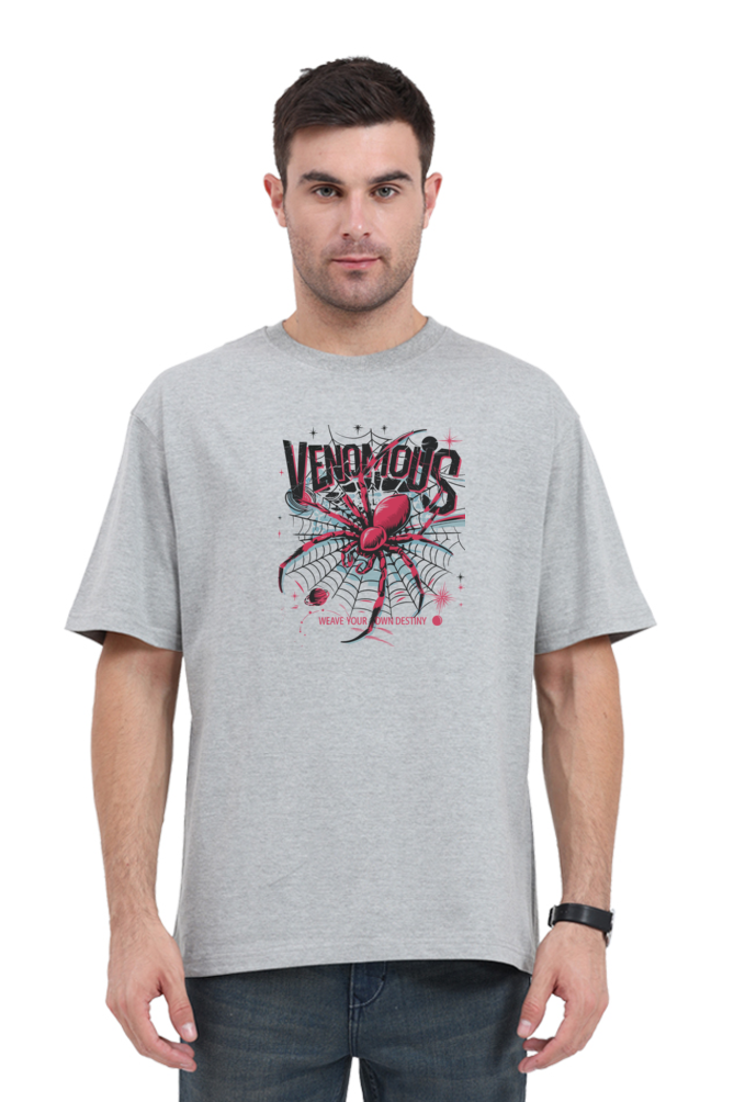 Unisex oversized Venomous t-shirt featuring spider graphic, perfect summer essential for comfy, cool swag.